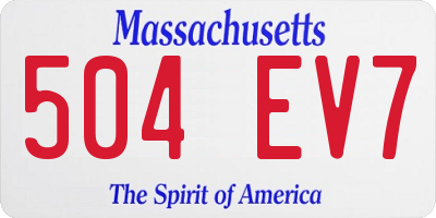 MA license plate 504EV7