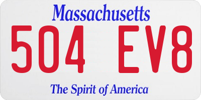 MA license plate 504EV8