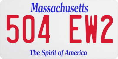 MA license plate 504EW2