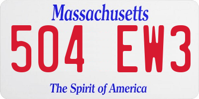 MA license plate 504EW3