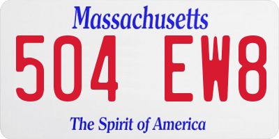 MA license plate 504EW8
