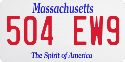 MA license plate 504EW9