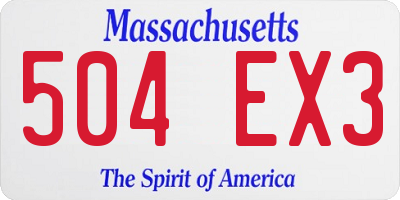 MA license plate 504EX3