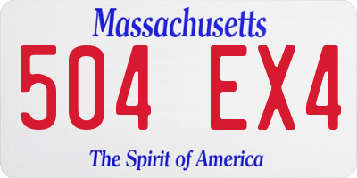 MA license plate 504EX4