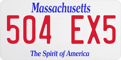 MA license plate 504EX5