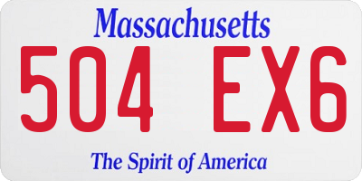 MA license plate 504EX6