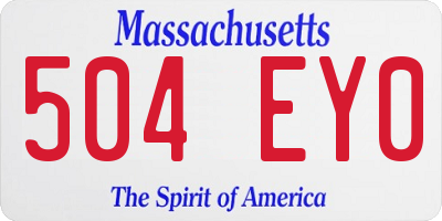 MA license plate 504EY0
