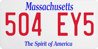 MA license plate 504EY5