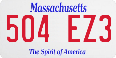 MA license plate 504EZ3