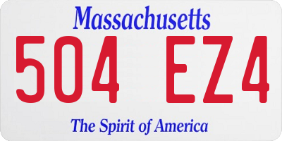 MA license plate 504EZ4