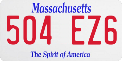MA license plate 504EZ6