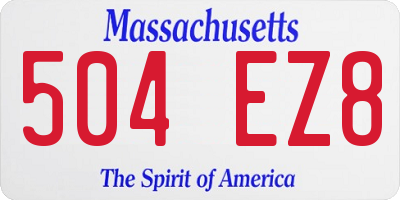MA license plate 504EZ8