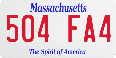 MA license plate 504FA4
