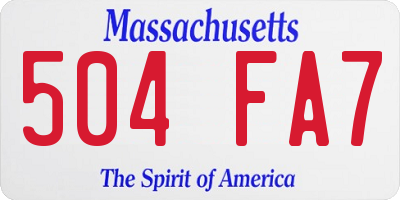 MA license plate 504FA7