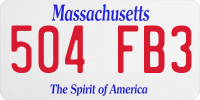 MA license plate 504FB3