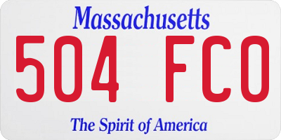 MA license plate 504FC0
