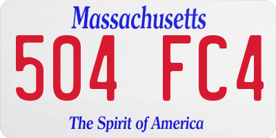MA license plate 504FC4