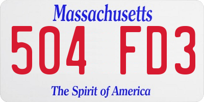 MA license plate 504FD3