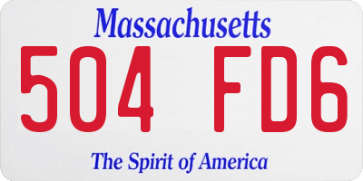 MA license plate 504FD6