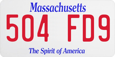 MA license plate 504FD9