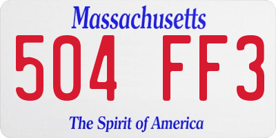 MA license plate 504FF3