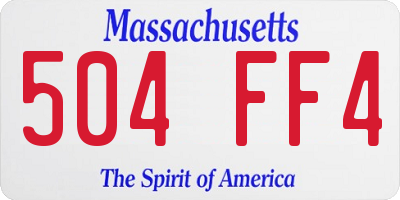 MA license plate 504FF4