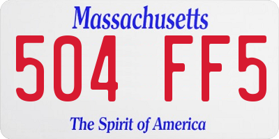 MA license plate 504FF5