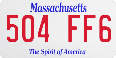 MA license plate 504FF6