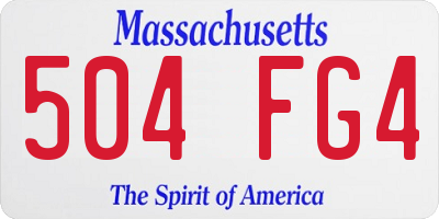 MA license plate 504FG4