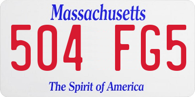 MA license plate 504FG5