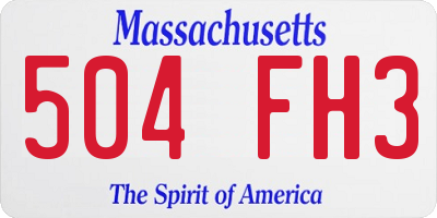 MA license plate 504FH3