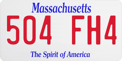 MA license plate 504FH4