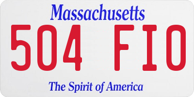 MA license plate 504FI0