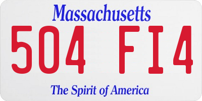 MA license plate 504FI4