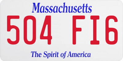MA license plate 504FI6