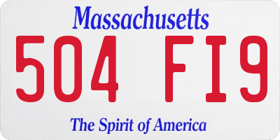 MA license plate 504FI9