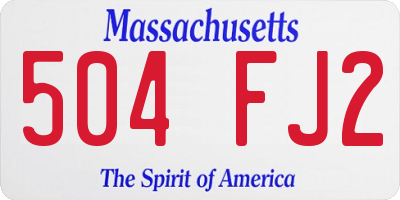 MA license plate 504FJ2