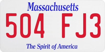 MA license plate 504FJ3
