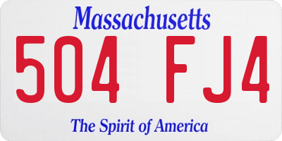 MA license plate 504FJ4