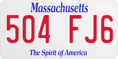 MA license plate 504FJ6