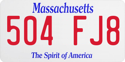 MA license plate 504FJ8