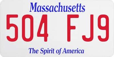 MA license plate 504FJ9