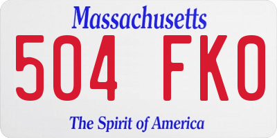 MA license plate 504FK0