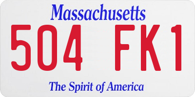 MA license plate 504FK1