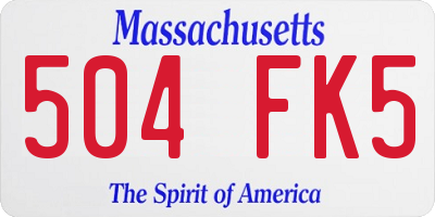 MA license plate 504FK5