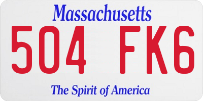 MA license plate 504FK6
