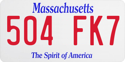 MA license plate 504FK7
