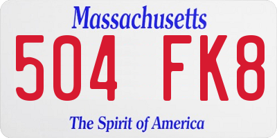 MA license plate 504FK8