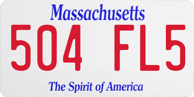 MA license plate 504FL5