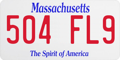 MA license plate 504FL9
